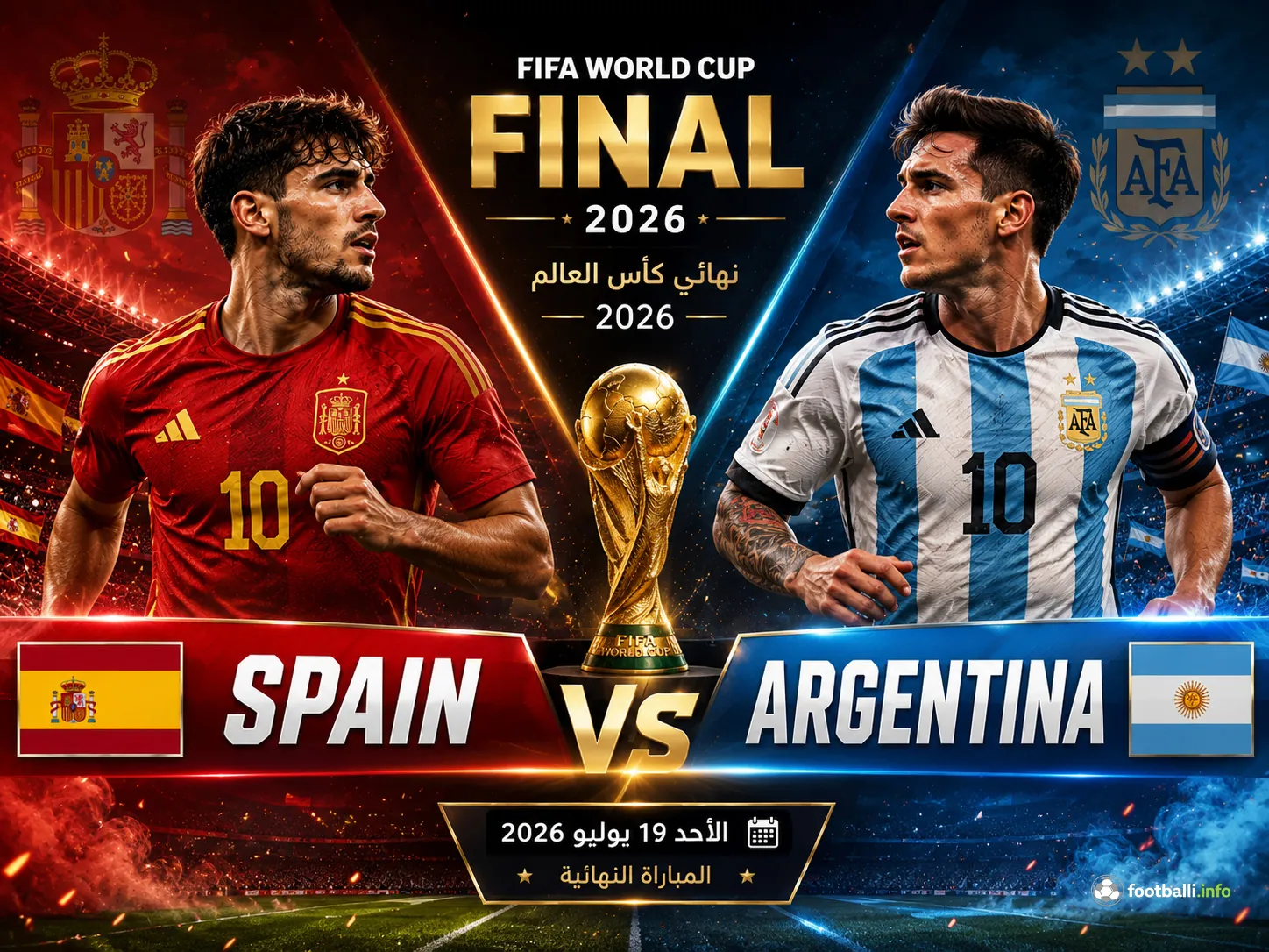 نهائي كأس العالم 2026 إسبانيا والأرجنتين